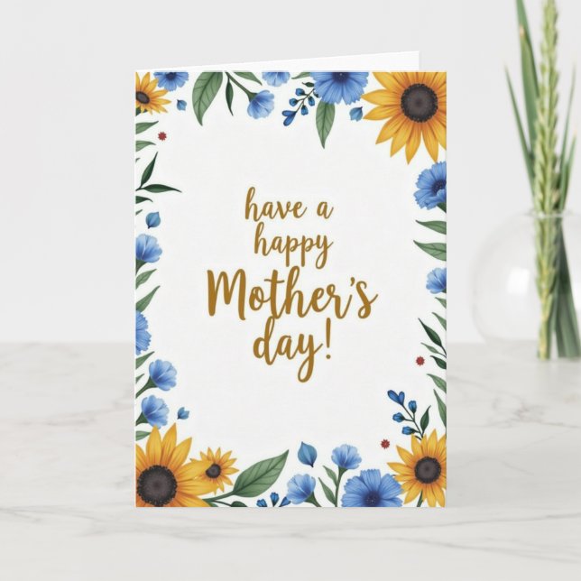 Spring Floral Greetings Card (Front)