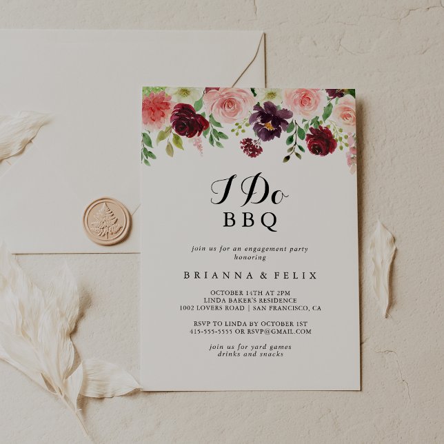 Spring Floral I Do BBQ Engagement Party Invitation (Creator Uploaded)