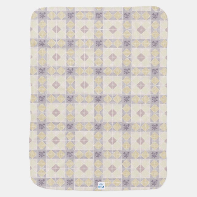 Spring Floral Lace and Quilted Pattern Baby Blanket (Back)