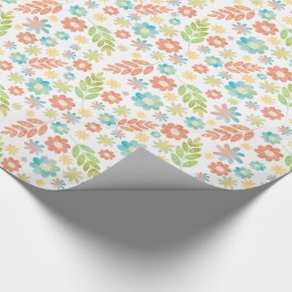 Spring Floral & Leaves Digital Painted Pattern