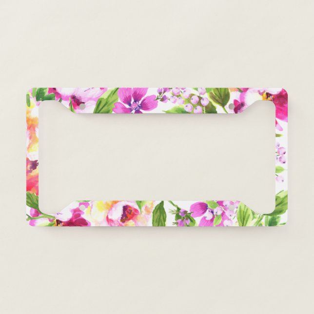 Spring Floral License Plate Frame (Front)