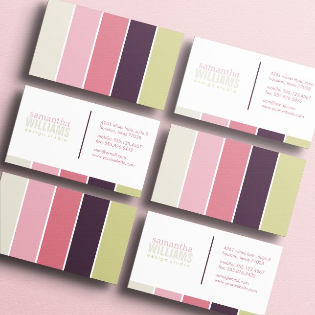 Spring Floral Modern Color Blocks Business Card (Creator Uploaded)