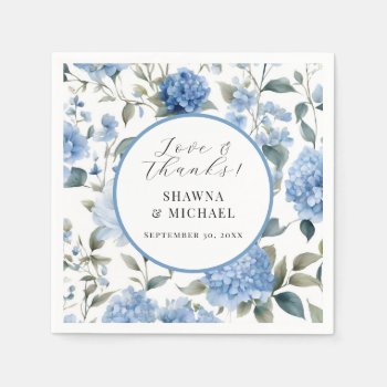 Spring Floral Modern Elegant Blue N White Wedding Napkins by ModernStylePaperie at Zazzle