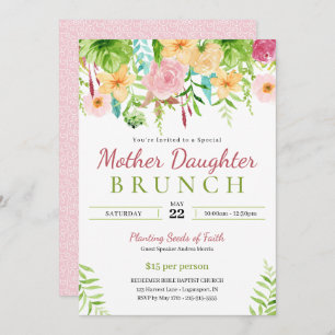 Spring Floral Mother Daughter Church Brunch Invitation