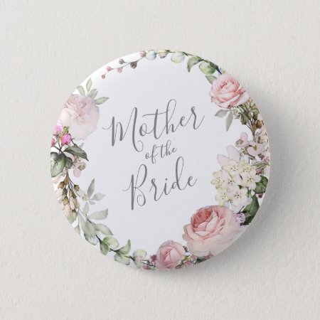 Spring Floral Mother Of The Bride Button