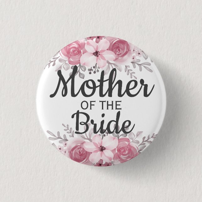 Spring Floral Mother of the bride Button (Front)