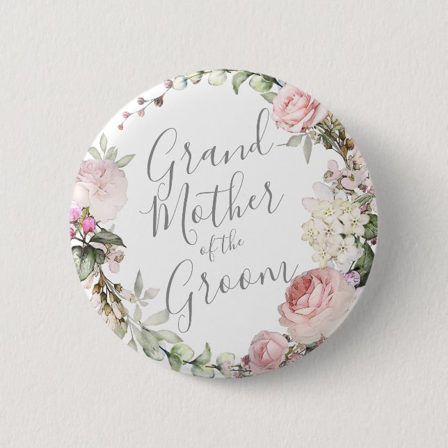 Spring Floral Mother of the Groom Button (Front)