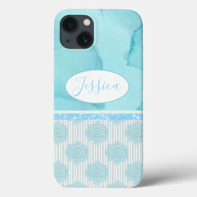 Spring floral multi blue design Case-Mate iPhone case (Back)