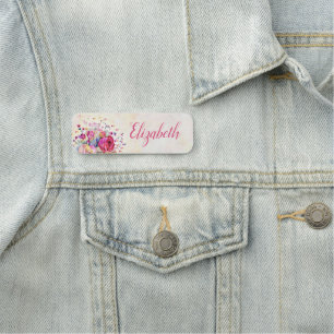 Spring floral  name tag