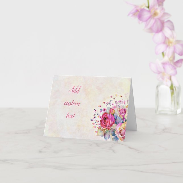 Spring floral  note card (Orchid)