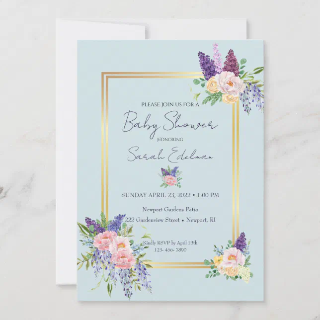Spring Floral Pastel Baby Shower Invitation | Zazzle