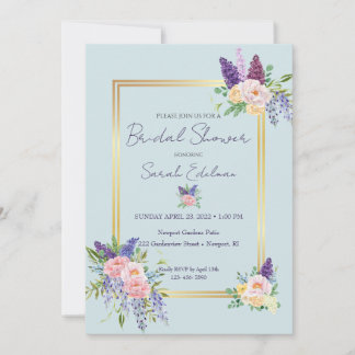 Spring Floral Pastel Bridal Shower Invitation