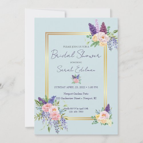 Spring Floral Pastel Bridal Shower Invitation