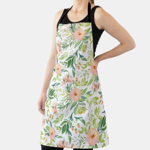 Spring Floral Pattern Apron