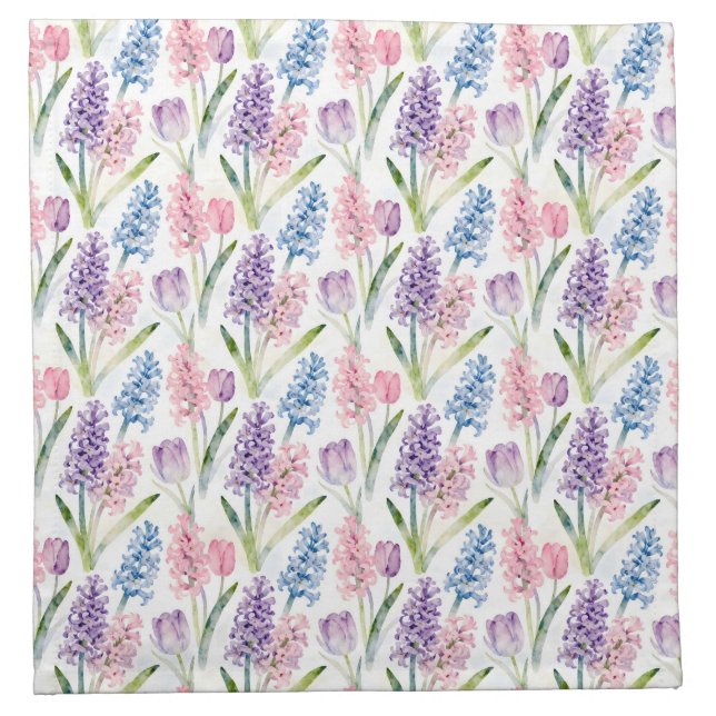 Spring Floral Pattern Cloth Napkin (Front)