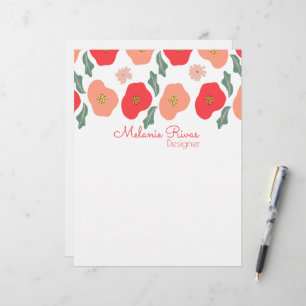 Spring Floral Pattern Designer Business Letterhead