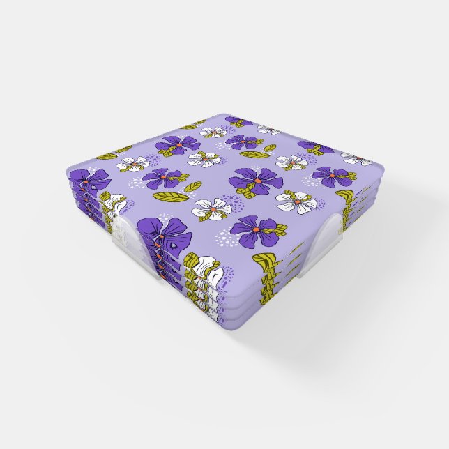 Spring Floral Pattern in Purple  Coaster Set (Set)