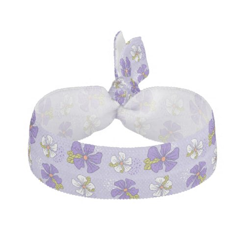Spring Floral Pattern in Purple  Elastic Hair Tie