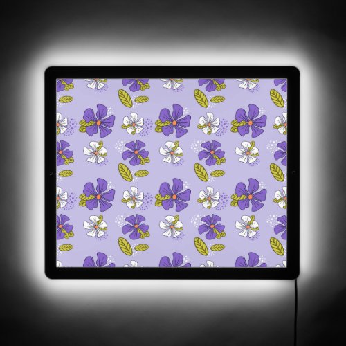 Spring Floral Pattern in Purple  LED Sign