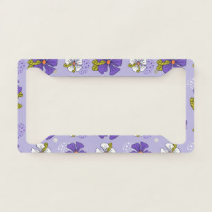 Spring Floral Pattern in Purple  License Plate Frame