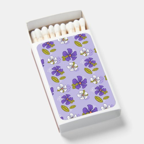 Spring Floral Pattern in Purple  Matchboxes