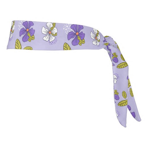 Spring Floral Pattern in Purple  Tie Headband