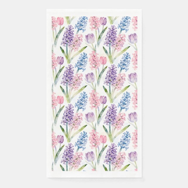 Spring Floral Pattern Paper Guest Towels (Front)