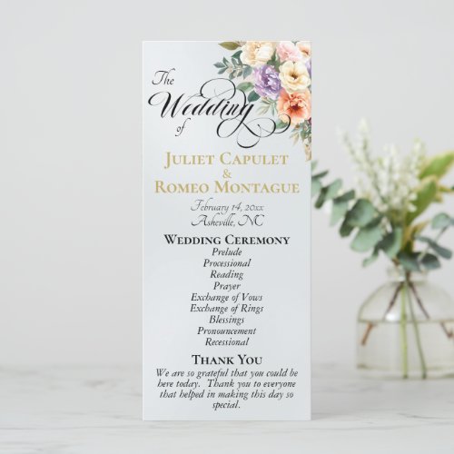 Spring Floral - Pearl White Wedding Program