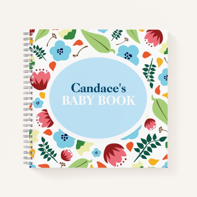 Spring Floral Personalized  Notebook (Front)
