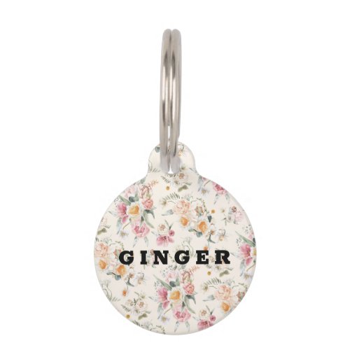 Spring Floral  Personalized Pet ID Tag