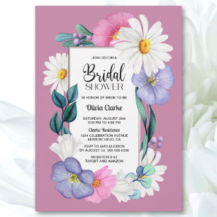 Spring Floral Pink Bridal Shower Invitation