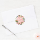 Spring Floral Pink Happy Easter Classic Round Sticker (Envelope)