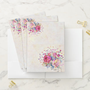 Spring floral pocket folder