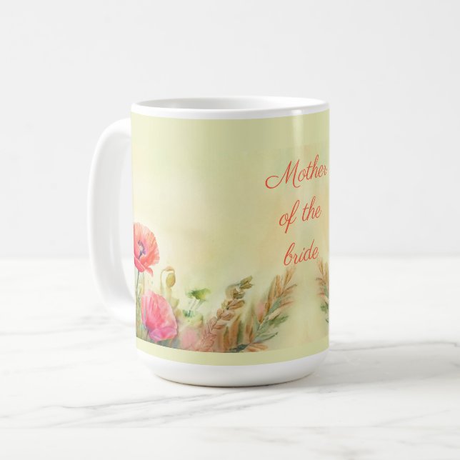 Spring Floral Poppies Design Mother of the Bride  Coffee Mug (Front Left)