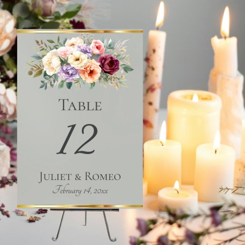 Spring Floral &amp; Ribbon - Sage Table Number