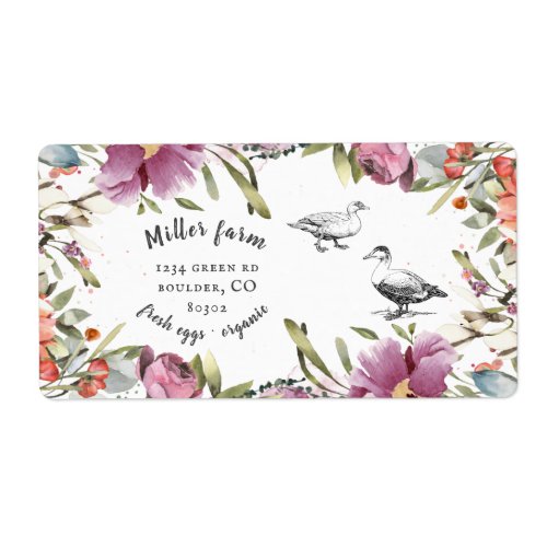 spring floral rustic script duck Egg Carton Label