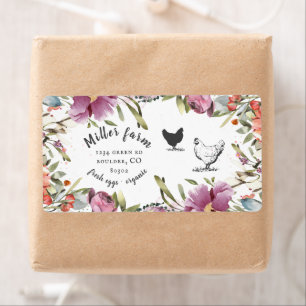 Spring Floral Rustic Script Egg Carton Label