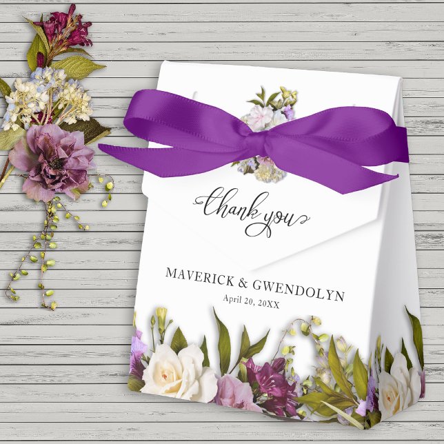 Spring Floral Rustic Wedding Favor Boxes (Creator Uploaded)