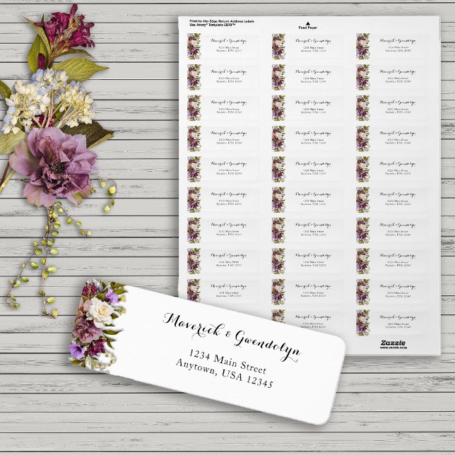 Spring Floral Rustic Wedding Return Address Label (Creator Uploaded)