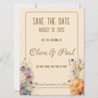 Spring floral save the date