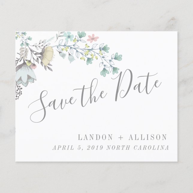 Spring Floral Save the Date Flyer (Front)