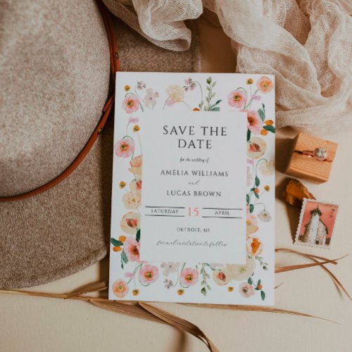 Spring Floral Save the Date Invitation
