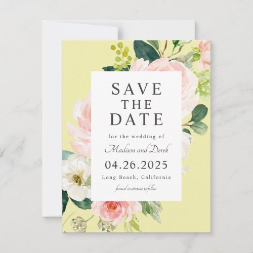 Spring Floral Save the Date with Your Photo