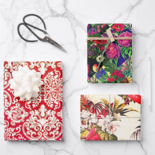 Spring Floral Sets, Woodbury & Hollywood Floral Wrapping Paper Sheets