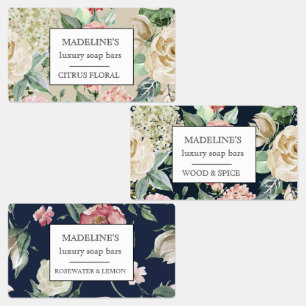 spring floral soap bars elegant adhesive labels