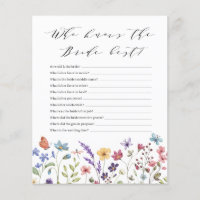 Spring Floral Summer Who Knows the Bride Best Game