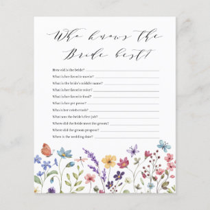 Spring Floral Summer Who Knows the Bride Best Game