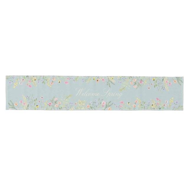Spring Floral Table Runner – Wildflower Garden  (Horizontal)
