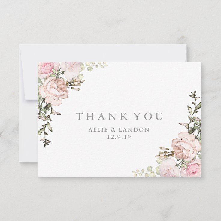 Spring Floral Thank You Card | Zazzle