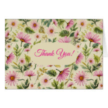 Spring Floral Thank You Card